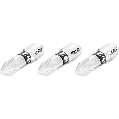 Embout-tournevis (bit) Hazet 2216N-PZ2/3, hexagone massif 6,3 (1/4 pouce), profil Pozidriv PZ, pZ2, nombre d'outils : 3 (1/4)