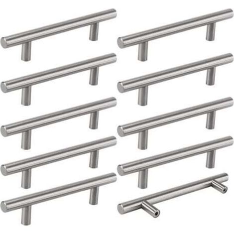 [NEVER USED] 10 Silver Kitchen Handles, Brushed Hollow Cabinet Handles, Stainless Steel Door Handles, with Screws, 128mm Drilling Distance, for Cabinet Drawer Wardrobe Door