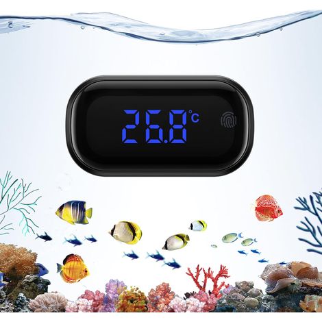 Thermomètre Aquarium, Mini Thermomètre Numérique d'aquarium, Affichage LED, Ecran Tactile, Thermomètre d'Eau sans Fil (1/5)