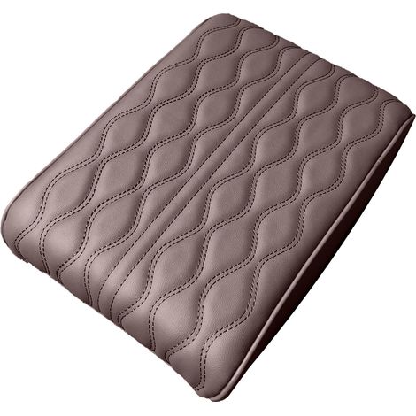 Coussinet d'accoudoir universel pour voiture, housse de console centrale en cuir PU, toucher confortable, avec boîte de rangement, adapté à tous les véhicules, café. (1/5)