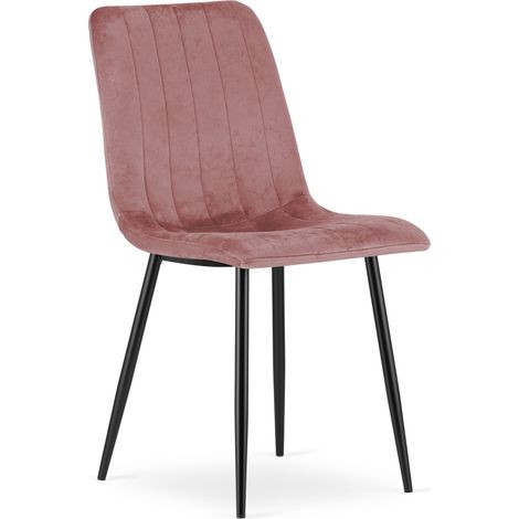 Chaise - leobert - lava - velours rosepieds noirs 211770323