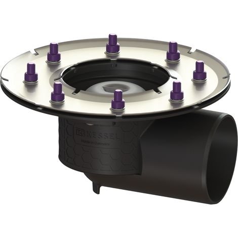 Cuerpo base KESSEL Ecoguss - brida de prensado, DN 100, salida lateral, 48711
