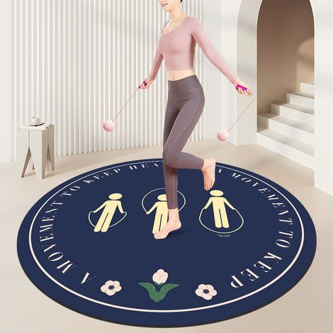 HSS-Tapis de gym à domicile, tapis absorbant les chocs et le bruit pour salles de sport,convient pour la corde à sauter et les exercices cardio - rond de 100 cm de diamètre-140x140cm