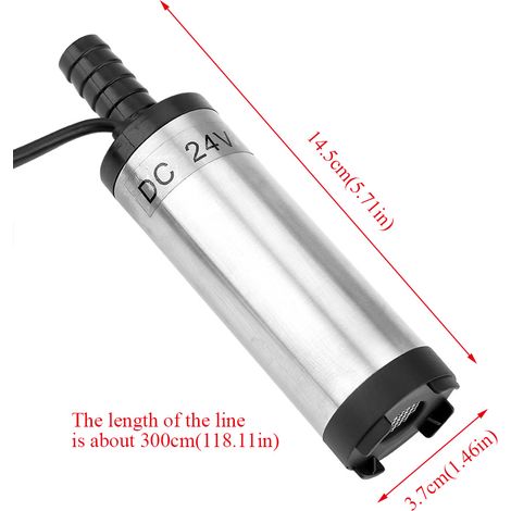 Pompe immergée en acier inoxydable pour transfert d'eau, diesel, kérosène et carburant (24V DC, argent) (1/3)