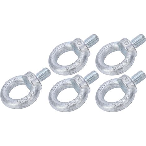5 Pièces Anneau de Levage à Œil Épaulé, Boulon à Œil Fileté M16, Acier Q235 Zingué Blanc, Usage Industriel (1/5)