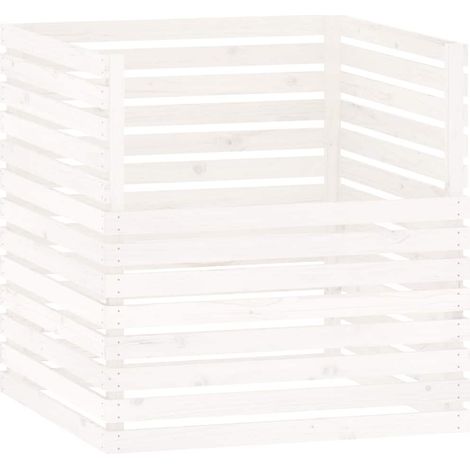 vidaXL Compostador de madera maciza de pino blanco 100x100x102 cm (1/2)