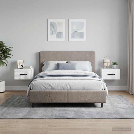 vidaXL Mesita de Noche de Pared 2 uds. Brillante 34,5 x 33 x 20 cm (1/5)