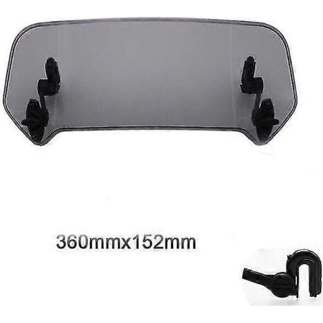 Déflecteur de pare-brise universel réglable à clipser pour motos BMW, Honda, Suzuki, Yamaha et Kawasaki - gris, grand modèle (1/5)