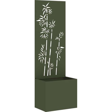 Jardinier avec Panneau Décoratif Vert olive 50 x 140 cm CFW619228 (1/5)