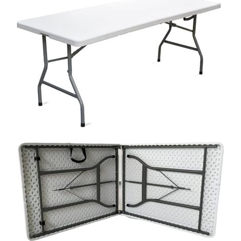 C TAVOLO IN ACCIAIO E HDPE PIEGHEVOLE 183X76XH74CM (1/5)