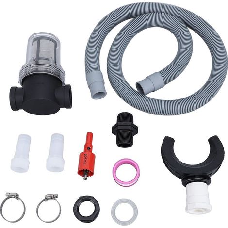 Kit de raccordement pour récupérateur d'eau de pluie, collecteur d'eau de pluie de toit, déviateur avec filtre, raccord de tuyau de collecte d'eau rond de 75 mm/3 pouces. (1/5)