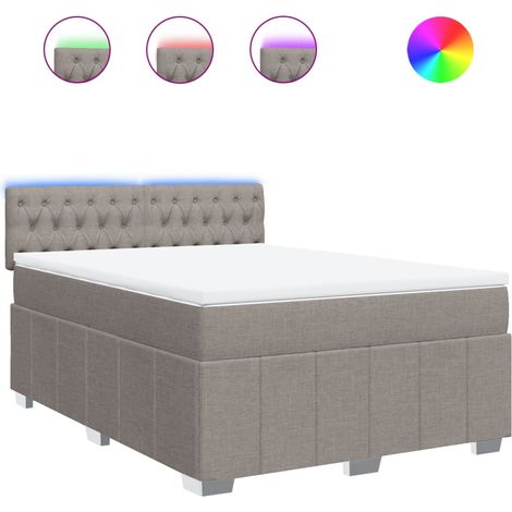 Maison Exclusive - Giroletto a Molle con Materasso Tortora 140x200 cm in Tessuto