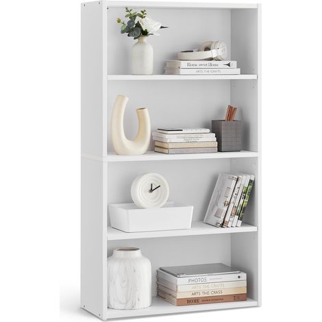 Bibliothèque, Étagère sur 4 Niveaux, Meuble de Rangement Ouvert (1/5)