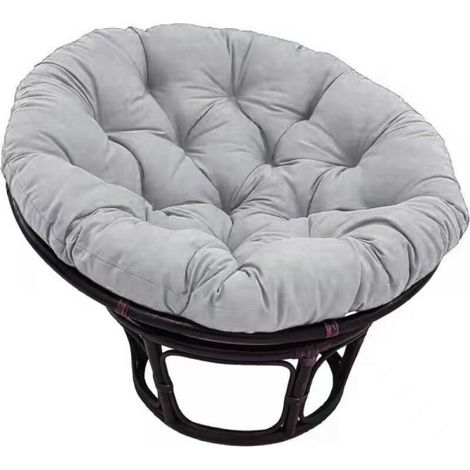 (Gris) Coussin de siège épaissi imperméable, coussin de chaise rond de diamètre 40 x 40 cm, coussin de balançoire suspendu intérieur/extérieur (1/4)