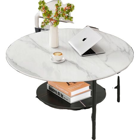 Table basse, Pierre frittée, Design moderne, BLANC (1/2)
