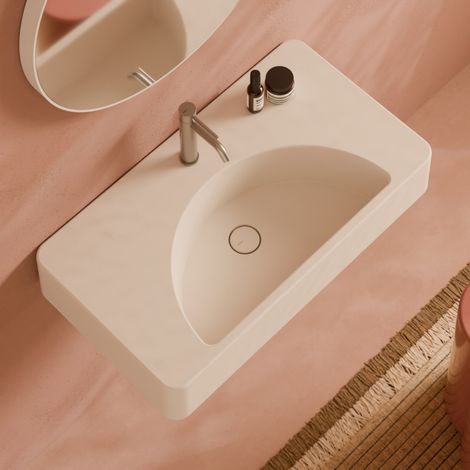 Lavabo, vasque à poser LUNARIS 81x45   Jaune brillant Avec bonde (colori assorti) Siphon Chromé
