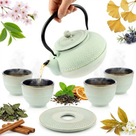 BOLLITORE IN GHISA 1,5L SET DA 5 MENTA Ø 18 CM PER TÈ (1/2)