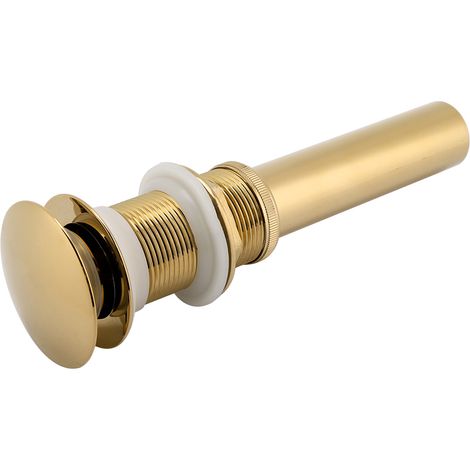 G1 1/4" Messing-Waschtischarmatur mit Pop-Up-Mechanismus, ohne Überlauf (Titanverchromt)