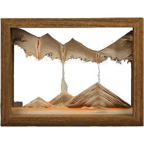 Peinture de Sable Fluide,3D Image d'art De Sable Mobile,Cadre carré en Verre,Sable Mobile De Paysage,Art De Sable De Sablier,Décoration De Sablier,pour Le Bureau Maison Décoration (1/5)