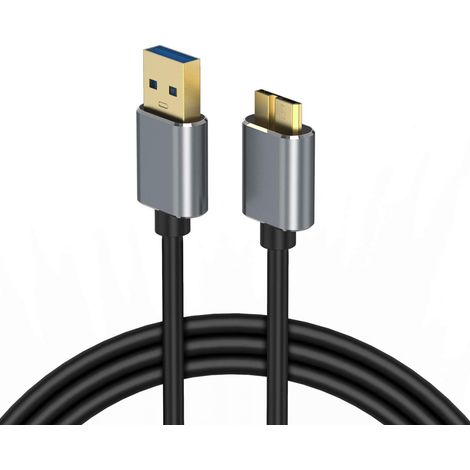 1 m langes externes Festplatten-Datenkabel – USB-Kabel für tragbare Festplatten, geeignet für WD, LaCie, SanDisk, My Passport, Seagate Fast, Transcend StoreJet (1/4)