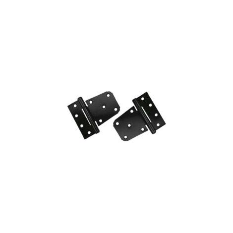 Juego de 2 bisagras de puerta de alta resistencia, bisagras de acero al carbono negro, bisagras planas para puertas de cobertizos de jardín, graneros y cercas de madera (tornillos incluidos) (Negro) -