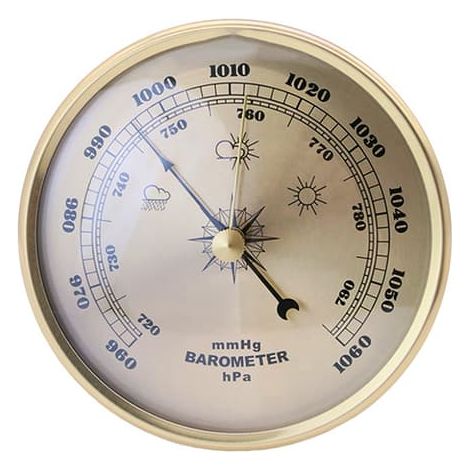 Baromètre doré de 108 mm - Mesure précise de la pression atmosphérique pour la surveillance météorologique (1/4)