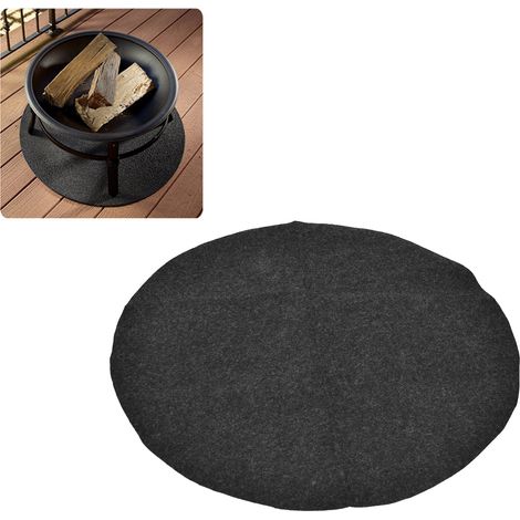 【Tapete para parrilla】 Tapete para parrilla redondo, negro, reutilizable e ignífugo, fabricado en PET+PE (68 cm de diámetro) [Tapete para parrilla resistente al fuego] Tapete de nailon lavable y resis (1/5)