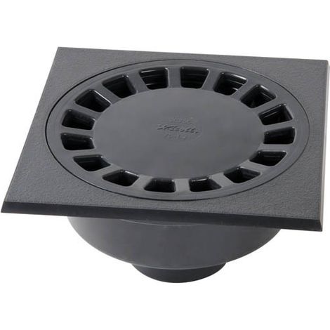 Nicoll – Siphon de cour 20x20 cm – Sortie verticale Ø75 mâle et Ø63 femelle – Garde d'eau 19,5 mm – Résiste à 1,5 tonne par roue