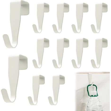 12 Pièces Crochet Porte, Patere Porte à Suspendre, Suspension Stable, Sans Perçage, pour Porte Standart, Tiroir, Placard Armoire, pour Cuisine Salle de Bains Chambre à Coucher (Blanc-12) (1/5)