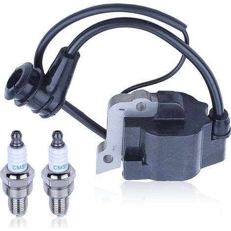 Module de bobine d'allumage avec kit de 2 bougies pour moteur Honda GX35 UMK435 CQ35 Taille-haie Débroussailleuse (30500-Z0Z-013) (1/5)