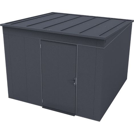 WEKA Gary Metallgerätehaus anthrazit 8 m² Gerätehaus aus Metall in Anthrazitgrau, Geräteschrank mit 0,7 mm Wandstärke Gartenhaus