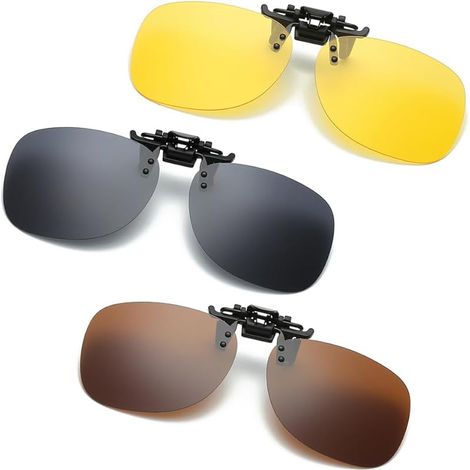 Lunettes de soleil à clipser pour homme et femme, verres polarisés anti-reflets, protection UV, pour conduite de nuit, sports de plein air, voyage (1/5)