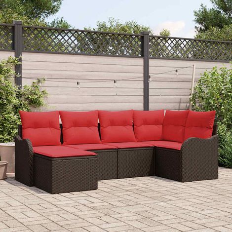 Teenpull – Gartensofa-set 6 Stk. Braun Poly-Rattan (1/5)
