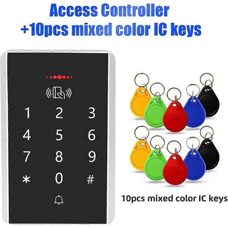 Contrôleur d'accès autonome AC avec clavier numérique et lecteur de cartes 10 couleurs, 2000 utilisateurs, 125 kHz (1/5)