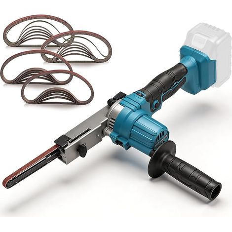 Cordless Belt Sander Compatible with 18V, 90° Electric Hand Sander, Belt File with 6 Speed Levels, 24 Sanding Belts for Wood, Metal, Plastic (1/3)