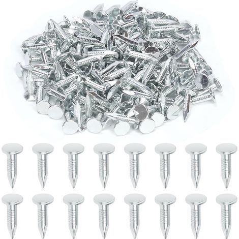Lot de 300 clous en feutre galvanisé de haute qualité pour toiture - 1,9 cm - Pour fixer le feutre de toiture, les bardeaux d'asphalte et les panneaux isolants (1/5)