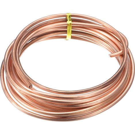 Fil De Cuivre Souple (8 Gauge, 11.5 FT), Fil De Cuivre Nu 99.9% naturel 3mm Fil Solide Pour DIY Décoration Jardinage (3.5Mètre) (1/5)