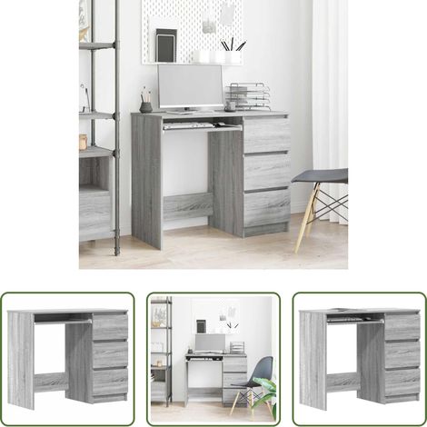 Bureau moderne - Bureau Sonoma gris 90x45x76 cm Bois d'ingénierie (1/5)