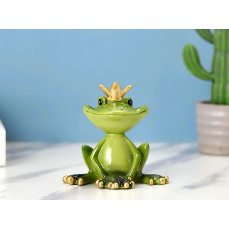 Décorations grenouille yoga style pastoral décorations salon balcon bureau bibliothèque décorations résine combinaison 8,5 8 5cm vert