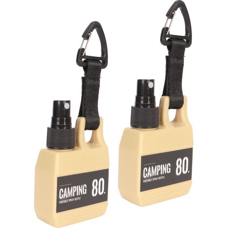 Lot de 80 ml (2,7 oz), petit flacon pulvérisateur à pression, brume fine, format voyage, avec boucle, kaki (1/5)