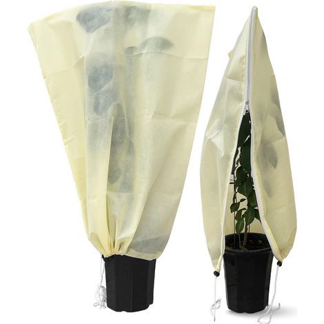 Frostschutzhüllen für Pflanzen, 2er-Set, 23 Zoll breit x 30 Zoll hoch, mit Reißverschluss und Kordelzug, zum Schutz von Pflanzen im Freien vor Kälte. (1/5)