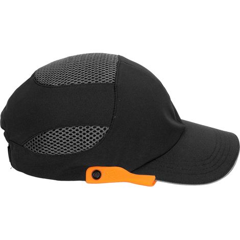 Casquette Bump Protège-Tête Respirante Pliable avec Bord Noir et Liseré Orange, Ajustable pour Sport et Travail (1/5)