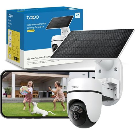 Kit 2K 3MP Caméra WiFi Extérieur sans Fil avec Panneau Solaire, 360° PTZ Caméra Surveillance à Batterie 6700mAh, Détection Humaine, Vision Nocturne à Couleurs, Suivi AI, IP65 (1/5)