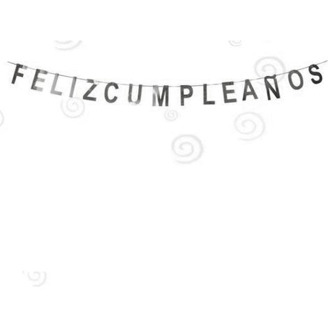 GEBURTSTAGSGIRLANDE FELIZ CUMPLEAÑOS IN SPANISCHEM SILBER GLÄNZEND (1/2)
