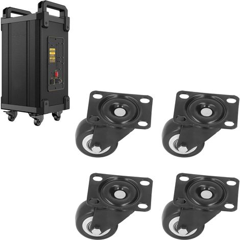 Verkauft im 4er-Set: 5 cm Lenkrollen, schwarze, rautenförmige Doppelkugellagerräder, verschleißfeste Audioräder. (1/5)