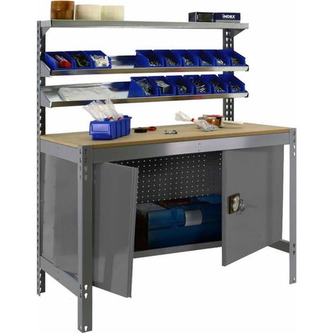 Mesa de Trabajo SIMONWORK BT 1 cabinet 900 gris/mad (1/2)