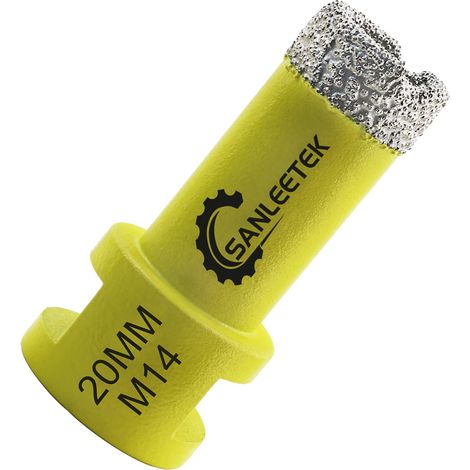 Foret Diamant Carrelage 20mm Brasé Sous Vide Scie Cloche Diamant pour Céramique Porcelaine Marbre Granit Perçage à Sec M14 Filetage (1/5)