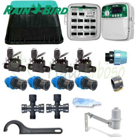 Kit irrigazione Rain Bird a 4 zone con programmatore da esterno