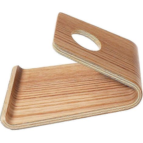 Support de téléphone de bureau (marron clair) - Station d'accueil pour téléphone - Utilisation à domicile ou au bureau - Compatible avec tous les smartphones (1/5)