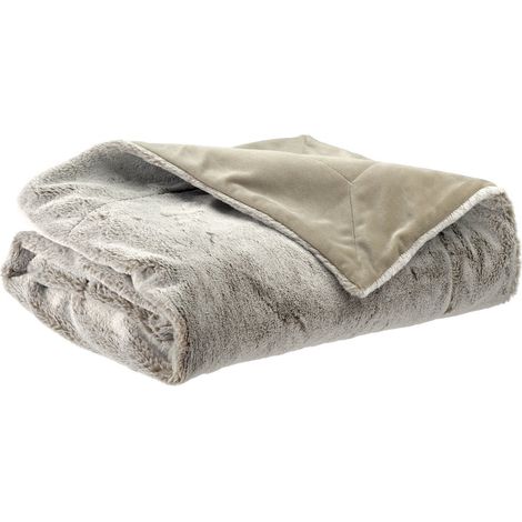 Plaid Doux Aspect Polaire Couverture Chaude 100% Polyester Naturel 130 x 160 cm - PANGIVO (1/3)